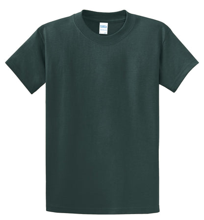 Front View of Dark Green Port & Co Essential Tee. PC61 plain
