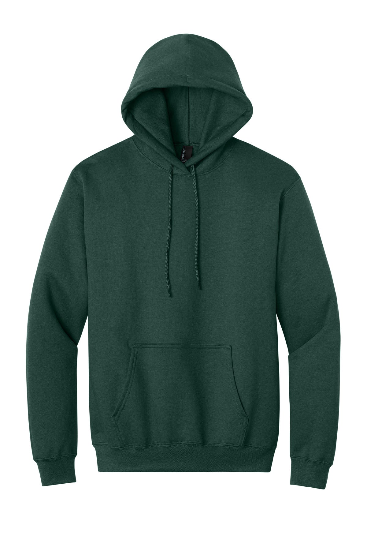 Front View of Dark Green Port & Co Tall Essential Fleece Pullover Hooded Sweatshirt. PC90HT plain