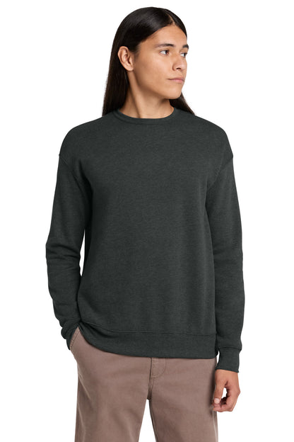 Front View of Dark Grey Ht BELLA+CANVAS Unisex Sponge Fleece Drop Shoulder Sweatshirt. BC3945 plain
