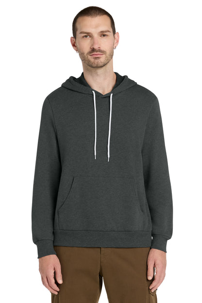 Front View of Dark Grey Ht BELLA+CANVAS Unisex Sponge Fleece Pullover Hoodie. BC3719 plain