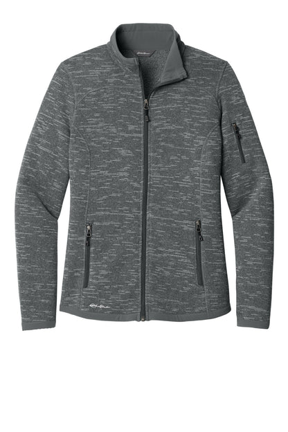 Front View of Dark Grey Hthr Eddie Bauer Women's Sweater Fleece Full-Zip. EB251 plain