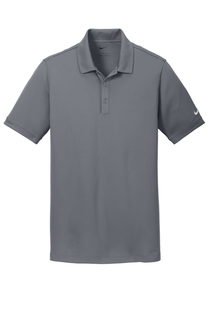 Front View of Dark Grey Nike Dri-FIT Solid Icon Pique Modern Fit Polo. 746099 plain