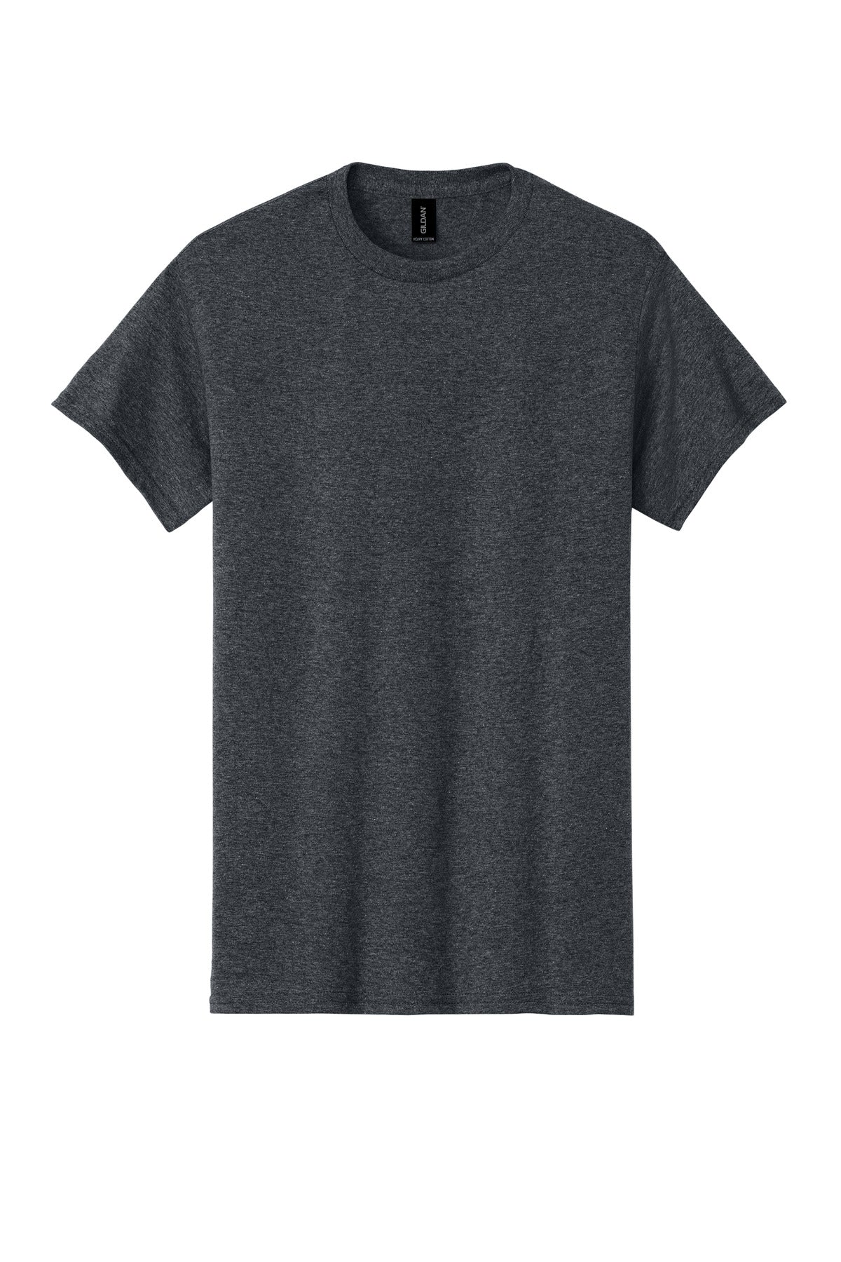 Front View of Dark Heather Gildan - Heavy Cotton 100% Cotton T-Shirt. 5000 plain