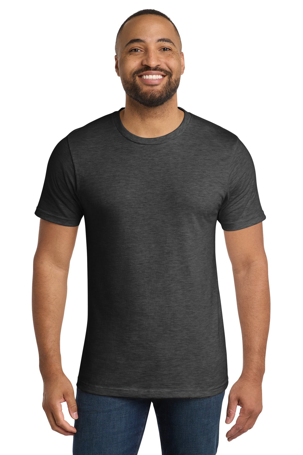Front View of Dark Hthr Grey Port & Co Bouncer Tee PC600 plain