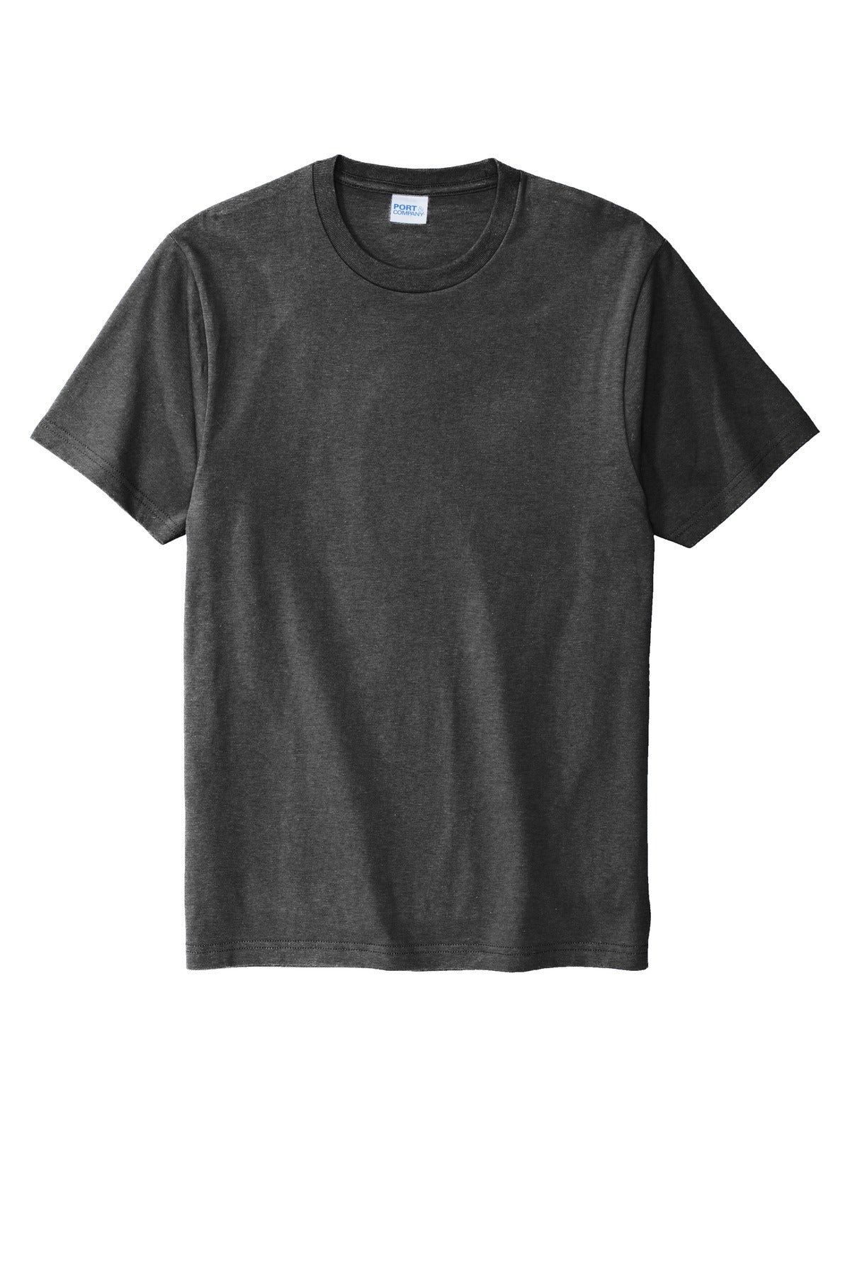 Front View of Dark Hthr Grey Port & Co Bouncer Tee PC600 plain
