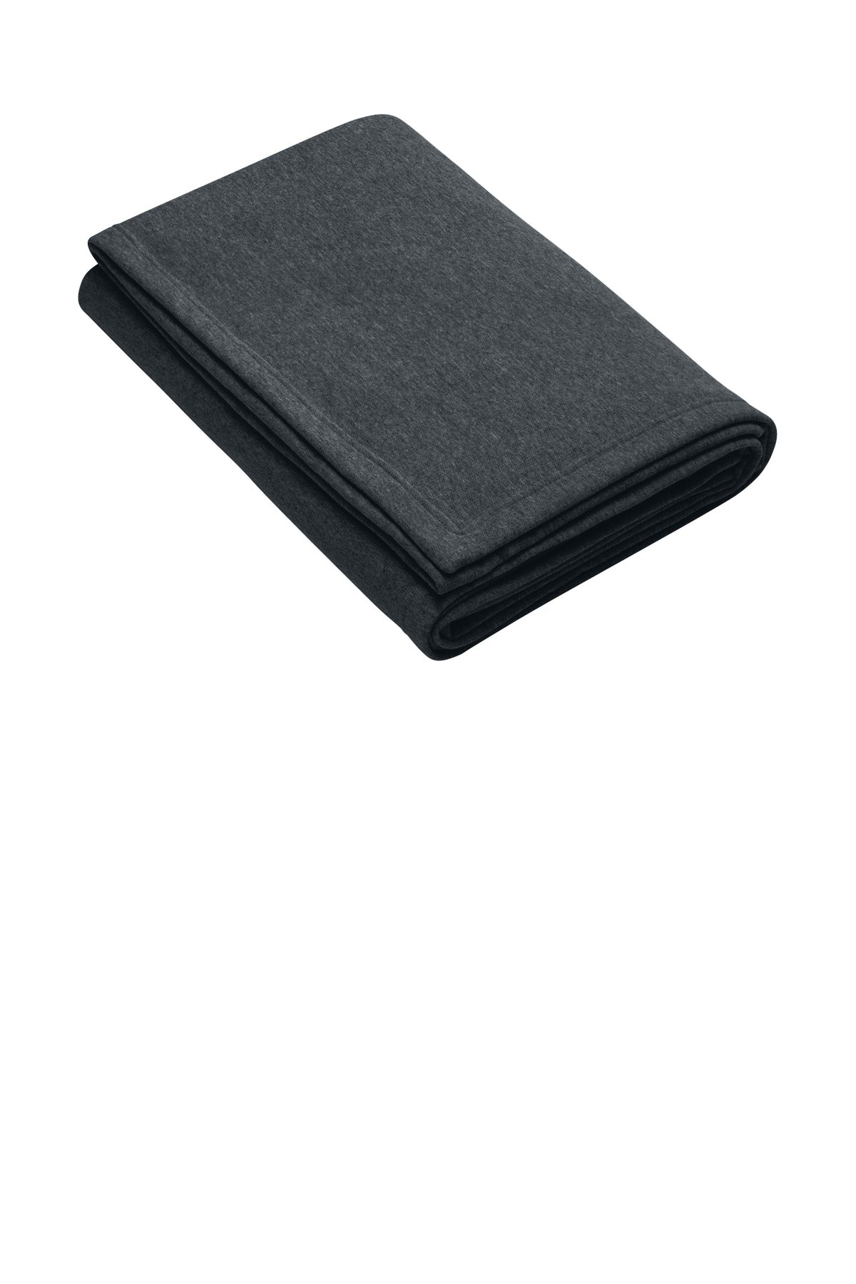 Front View of Dark Hthr Grey Port & Co Core Fleece Sweatshirt Blanket. BP78 plain