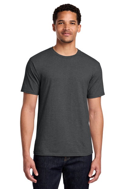 Front View of Dark Hthr Grey Port & Co Fan Favorite Tee. PC450 plain