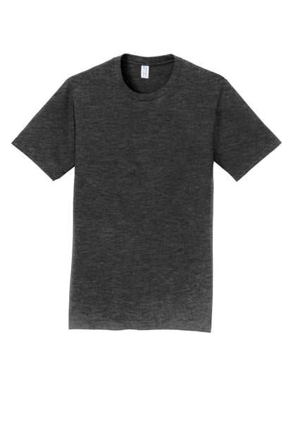 Front View of Dark Hthr Grey Port & Co Fan Favorite Tee. PC450 plain