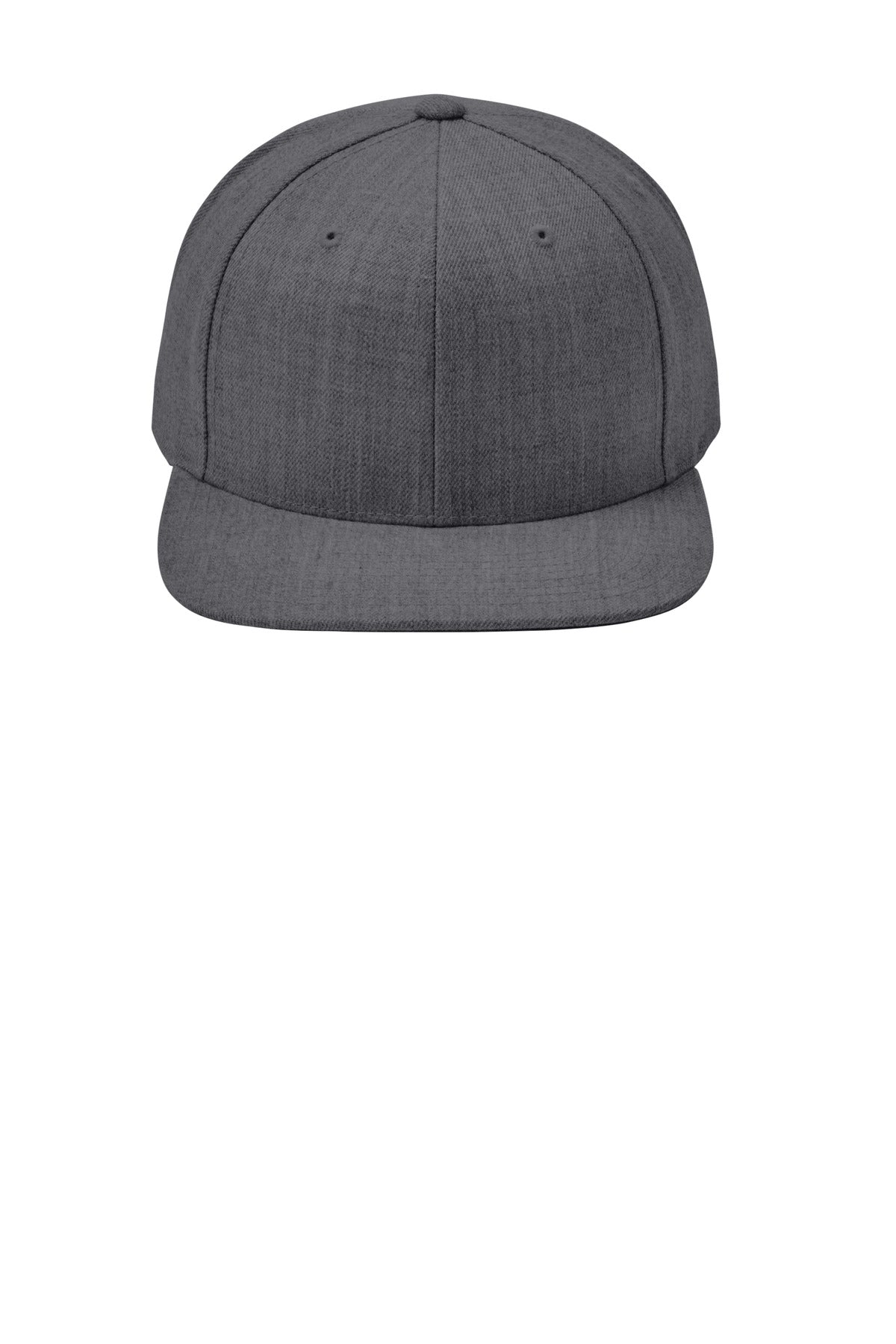 Front View of Dark Hthr Grey Sport-Tek YP Classics Flat Bill Snapback Cap. STC19 plain