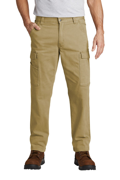 Front View of Dark Khaki Carhartt Rugged Flex Rigby Cargo Pant CT103574 plain