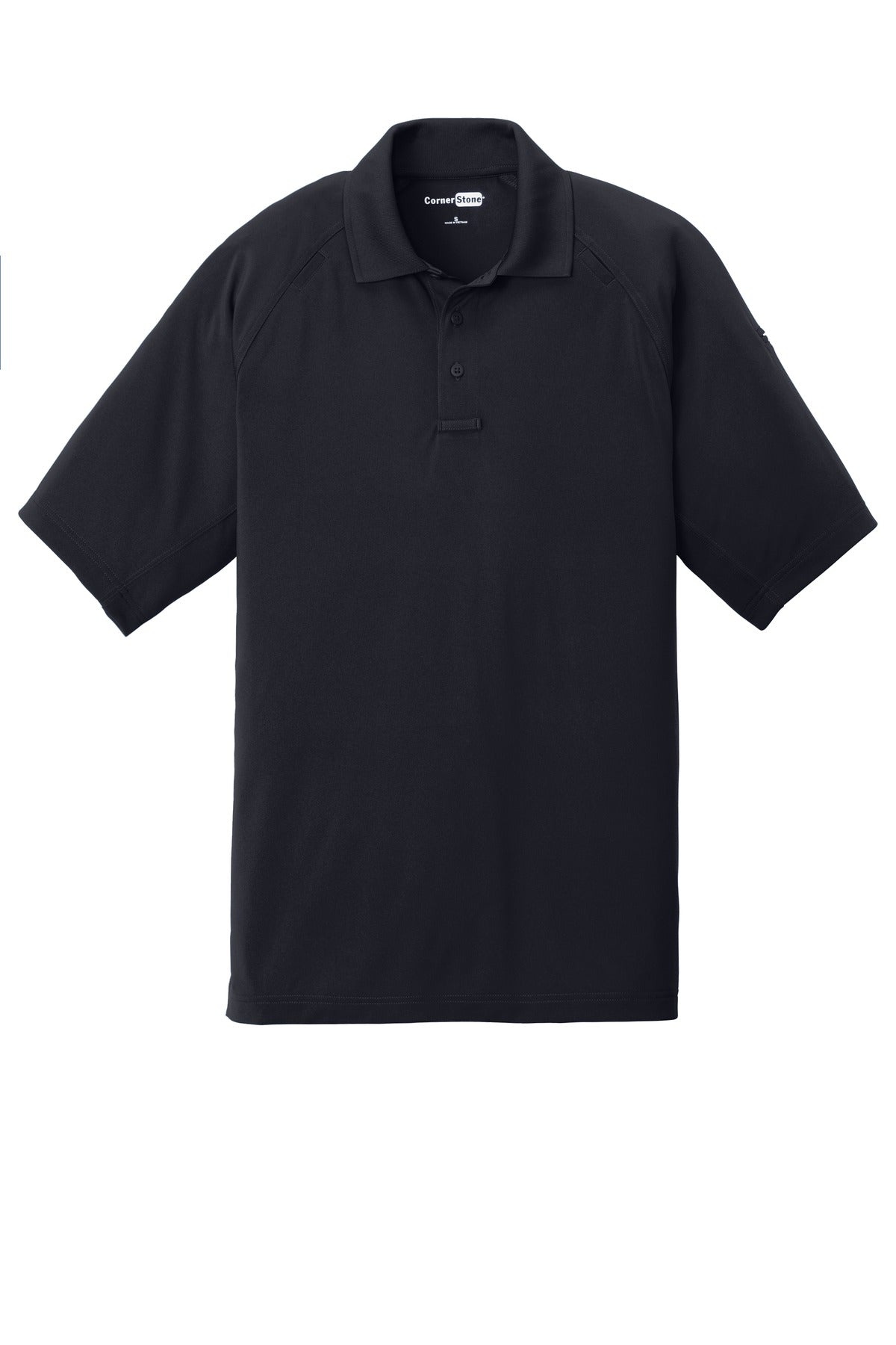 Front View of Dark Navy CornerStone Select Lightweight Snag-Proof Tactical Polo. CS420 plain