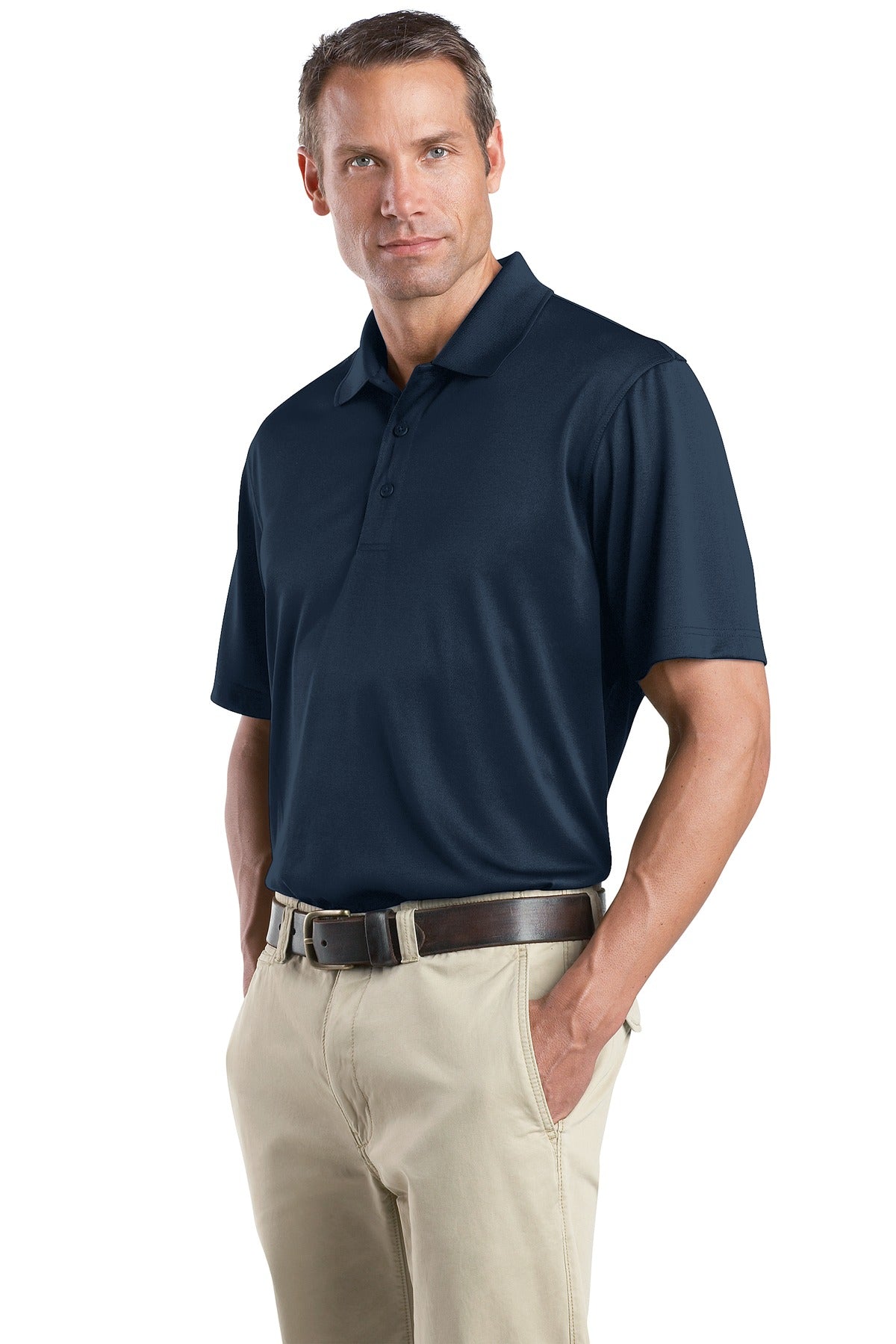 Front View of Dark Navy CornerStone - Select Snag-Proof Polo. CS412 plain