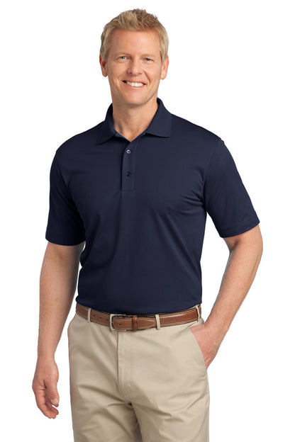 Front View of Dark Navy Port Authority Tech Pique Polo. K527 plain