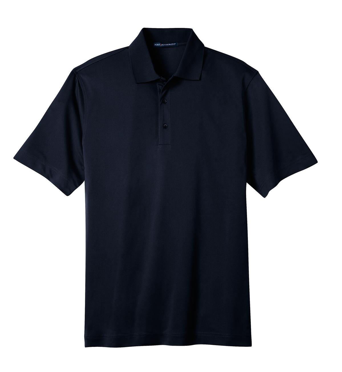 Front View of Dark Navy Port Authority Tech Pique Polo. K527 plain