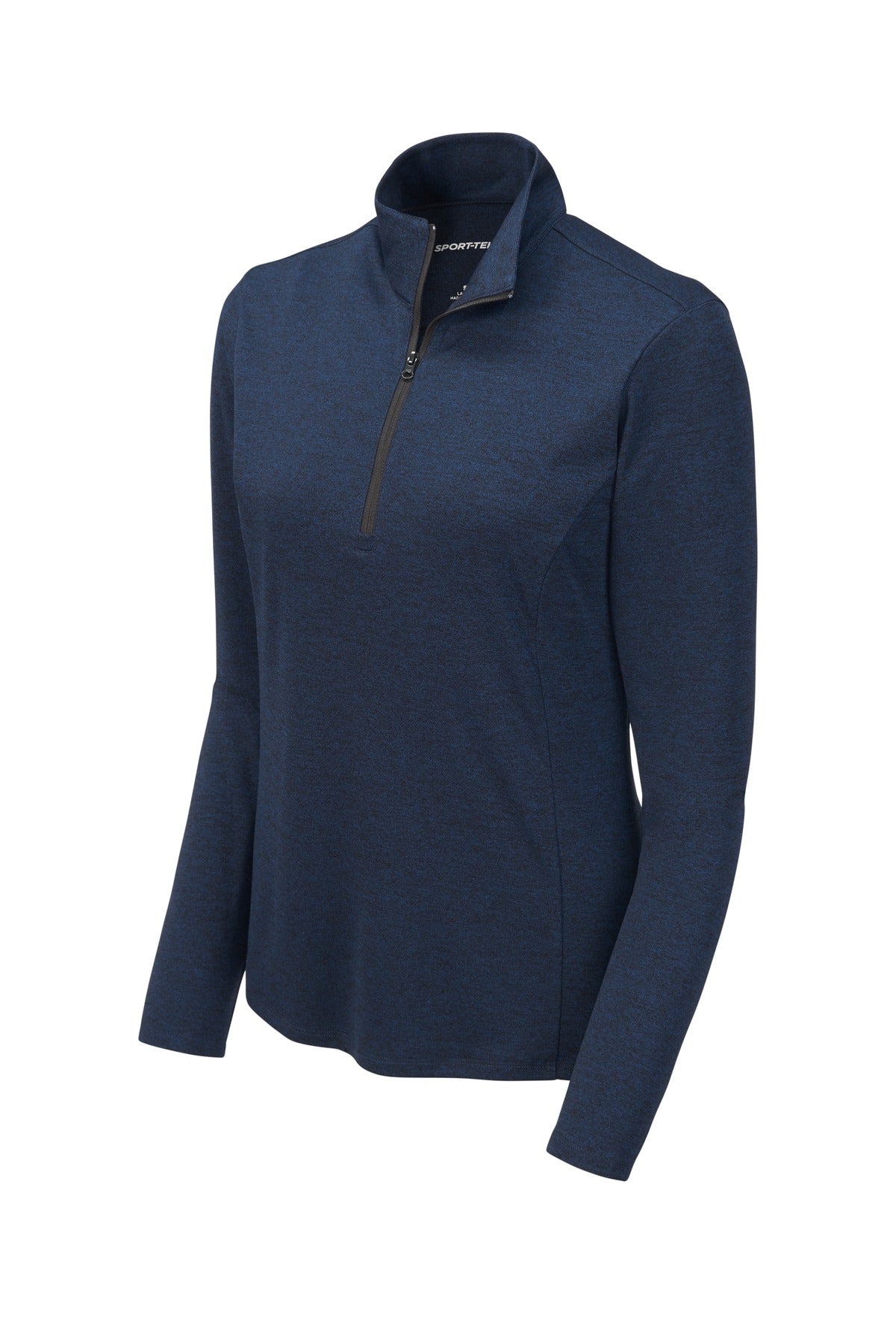 Front View of Dark Royal Hth Sport-Tek Women's Endeavor 1/2-Zip Pullover. LST469 plain