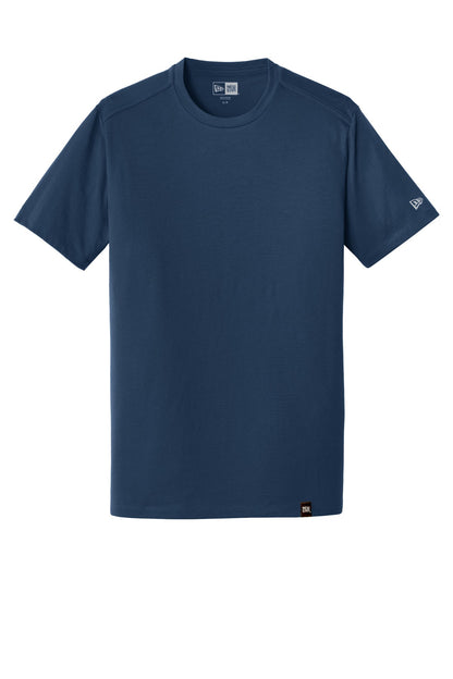 Front View of Dark Royal New Era Heritage Blend Crew Tee. NEA100 plain
