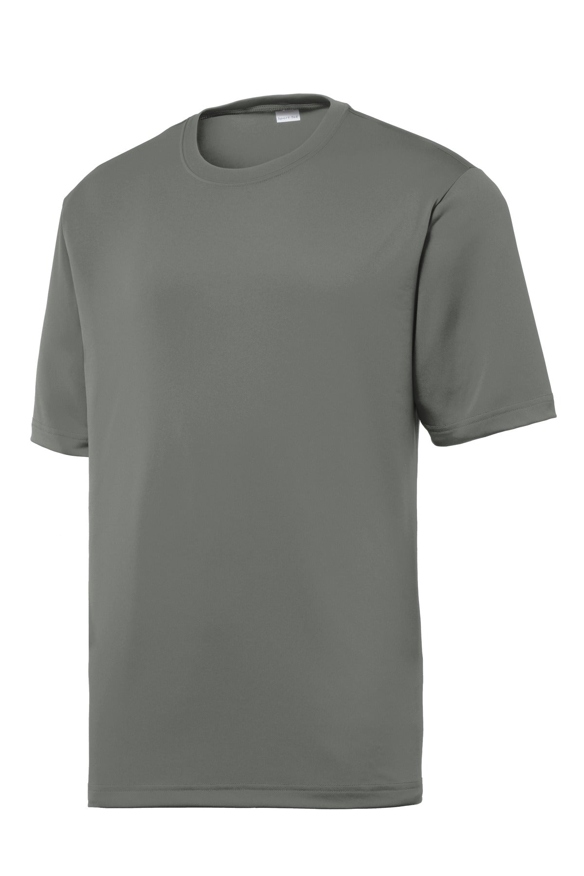 Front View of Dark Smoke Gry Sport-Tek PosiCharge Tough Tee . ST320 plain