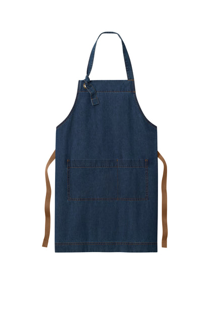 Front View of DarkDenim Port Authority Signature Denim Apron A901 plain