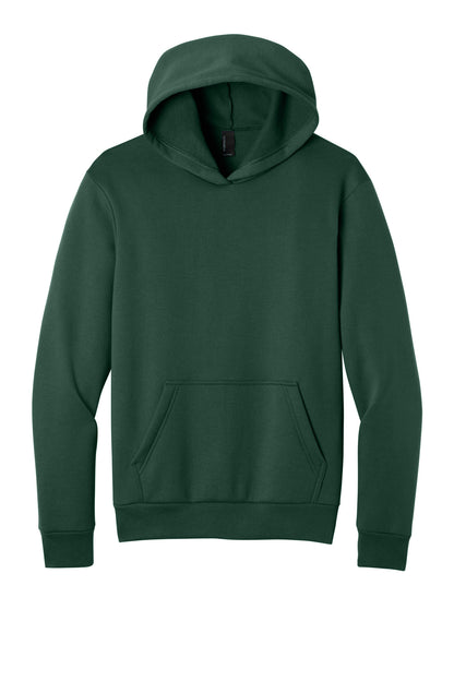 Front View of DarkGreen Port & Co Easy Fleece Pullover Hooded Sweatshirt PC68H plain