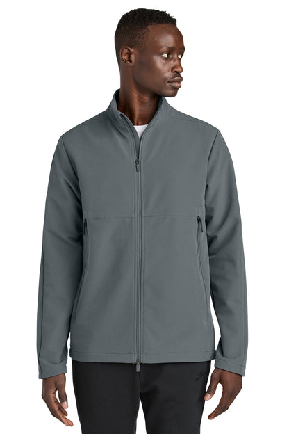 Front View of DarkGrey Nike Full-Zip Soft Shell Jacket NKHM7926 plain