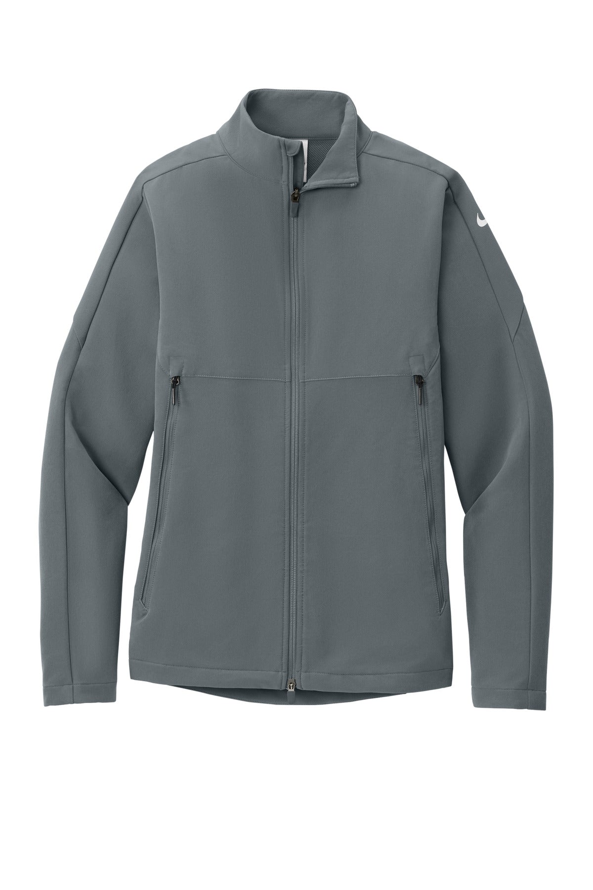 Front View of DarkGrey Nike Full-Zip Soft Shell Jacket NKHM7926 plain