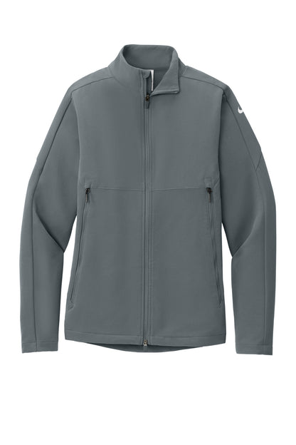 Front View of DarkGrey Nike Full-Zip Soft Shell Jacket NKHM7926 plain