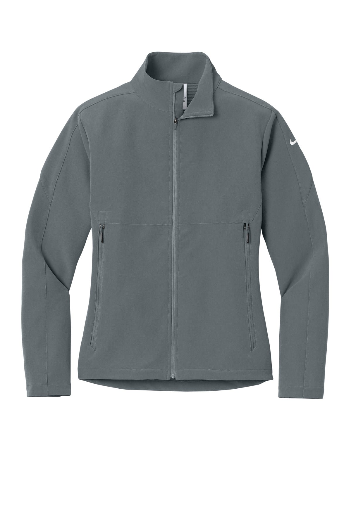 Front View of DarkGrey Nike Women's Full-Zip Soft Shell Jacket NKHM7937 plain