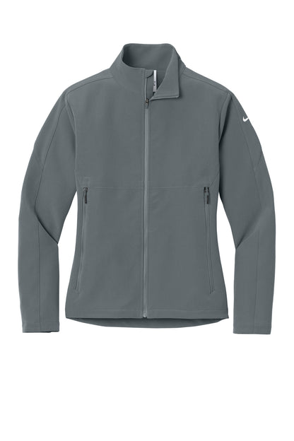Front View of DarkGrey Nike Women's Full-Zip Soft Shell Jacket NKHM7937 plain