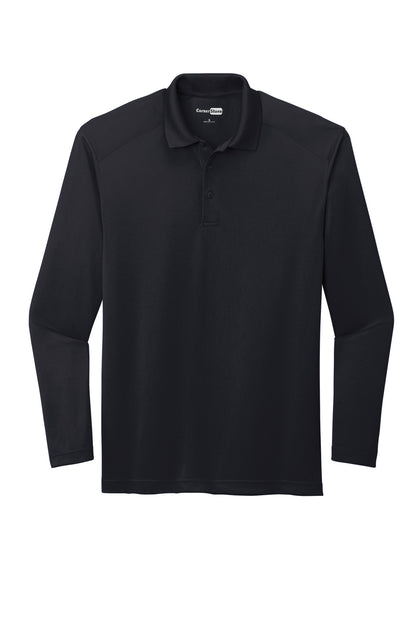 Front View of DarkNavy CornerStone Select Lightweight Snag-Proof Long Sleeve Polo CS418LS plain