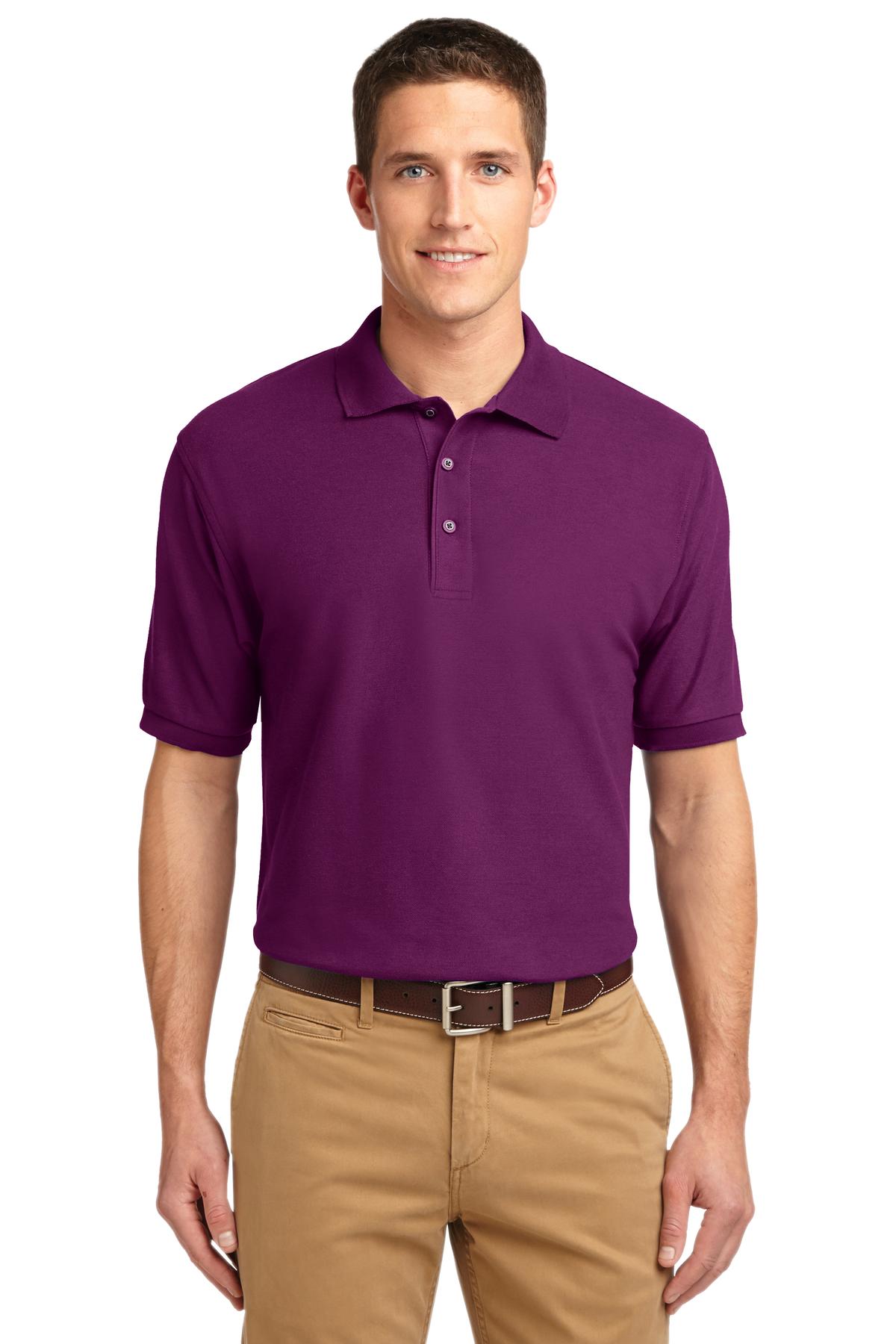 Front View of Deep Berry Port Authority Extended Size Silk Touch Polo K500ES plain