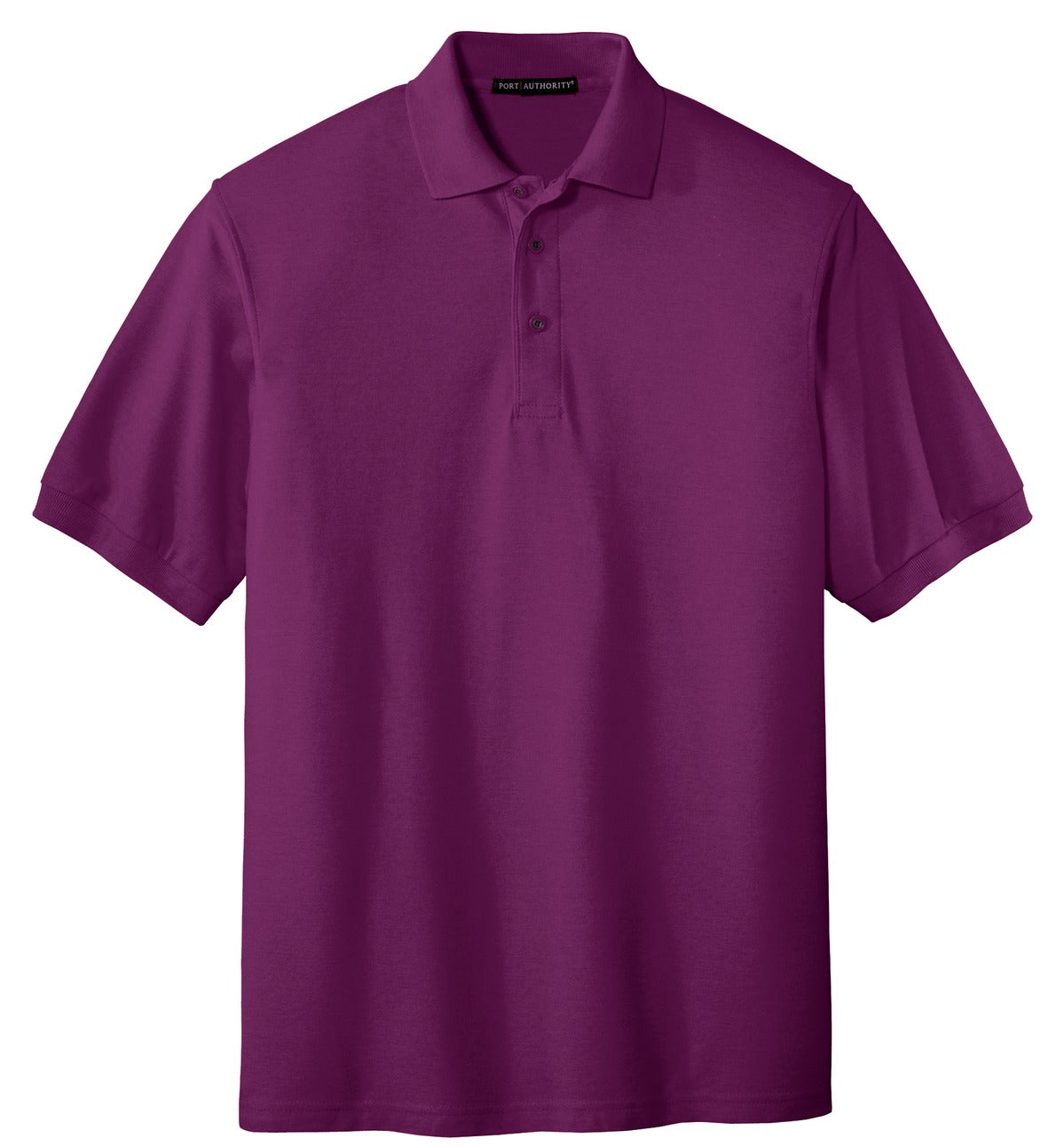 Front View of Deep Berry Port Authority Extended Size Silk Touch Polo K500ES plain