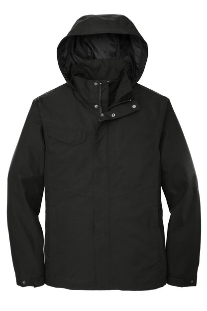 Front View of Deep Black Port Authority Collective Outer Shell Jacket. J900 plain