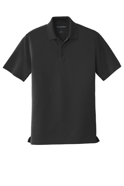 Front View of Deep Black Port Authority Dry Zone UV Micro-Mesh Polo. K110 plain