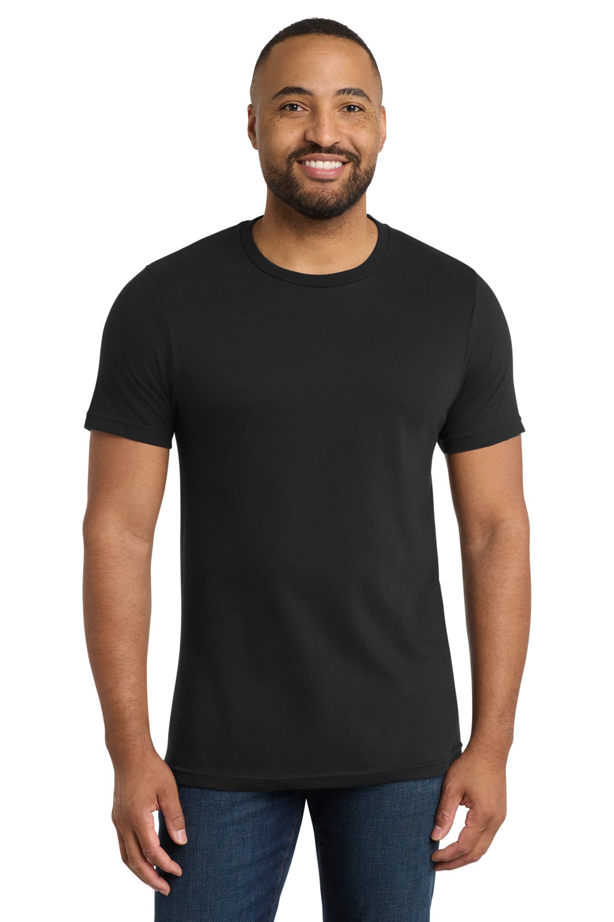 Front View of Deep Black Port & Co Bouncer Tee PC600 plain