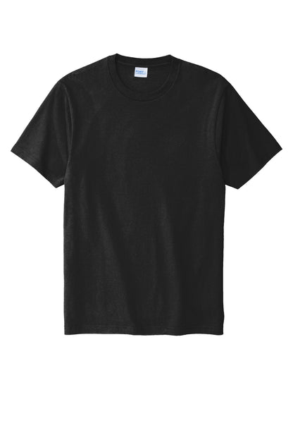 Front View of Deep Black Port & Co Bouncer Tee PC600 plain