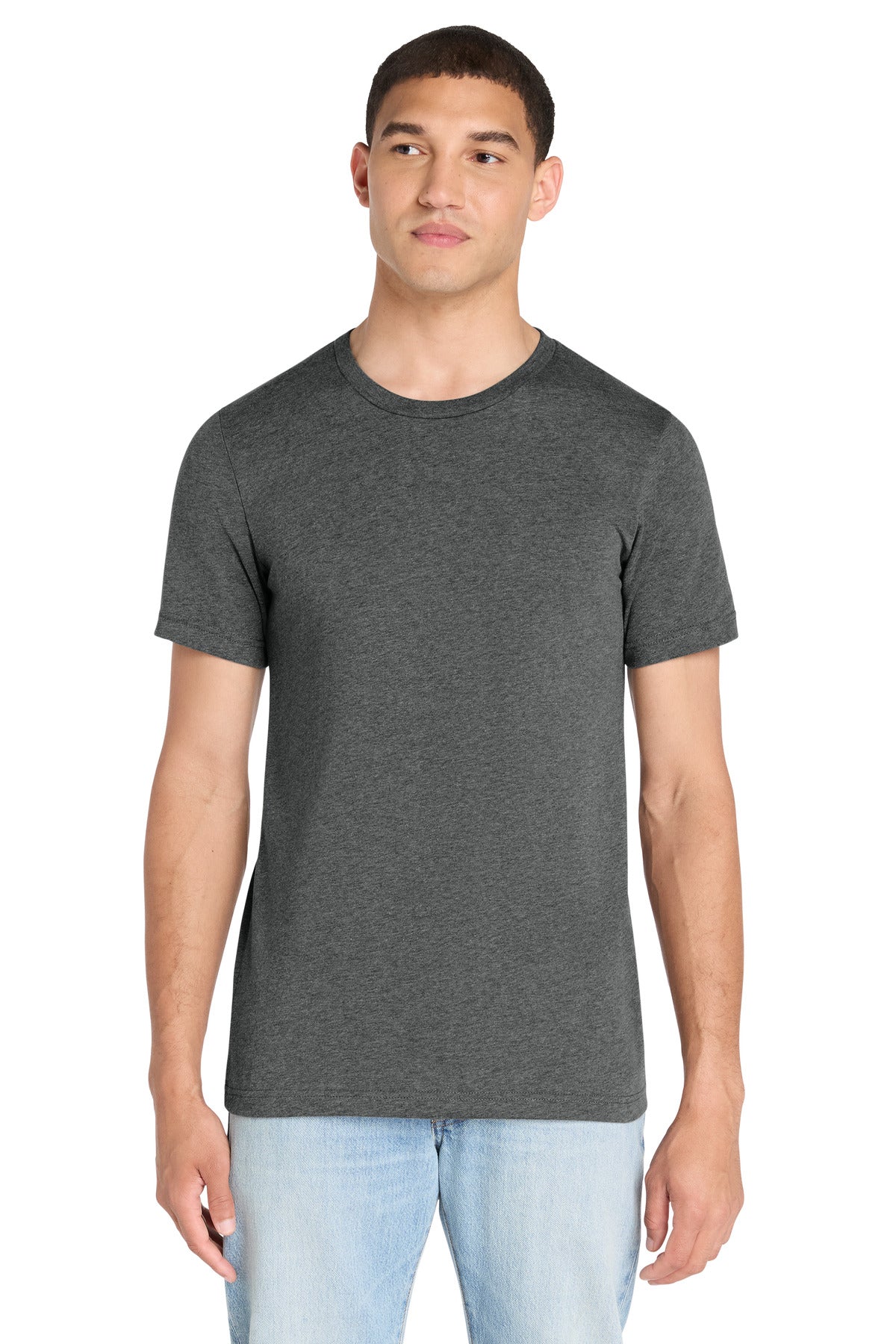 Front View of Deep Ht BELLA+CANVAS Unisex Heather CVC Short Sleeve Tee. BC3001CVC plain