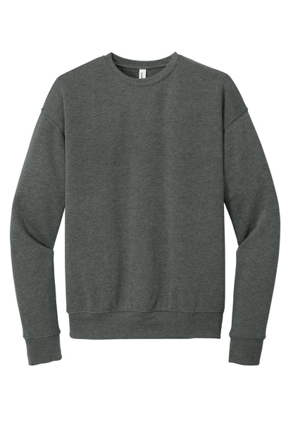 Front View of Deep Ht BELLA+CANVAS Unisex Sponge Fleece Drop Shoulder Sweatshirt. BC3945 plain