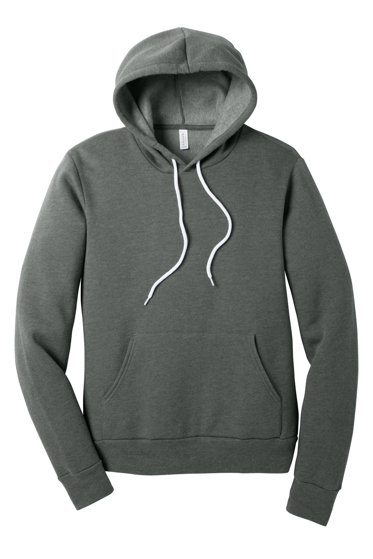 Front View of Deep Ht BELLA+CANVAS Unisex Sponge Fleece Pullover Hoodie. BC3719 plain