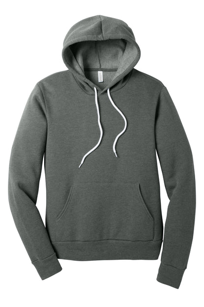 Front View of Deep Ht BELLA+CANVAS Unisex Sponge Fleece Pullover Hoodie. BC3719 plain