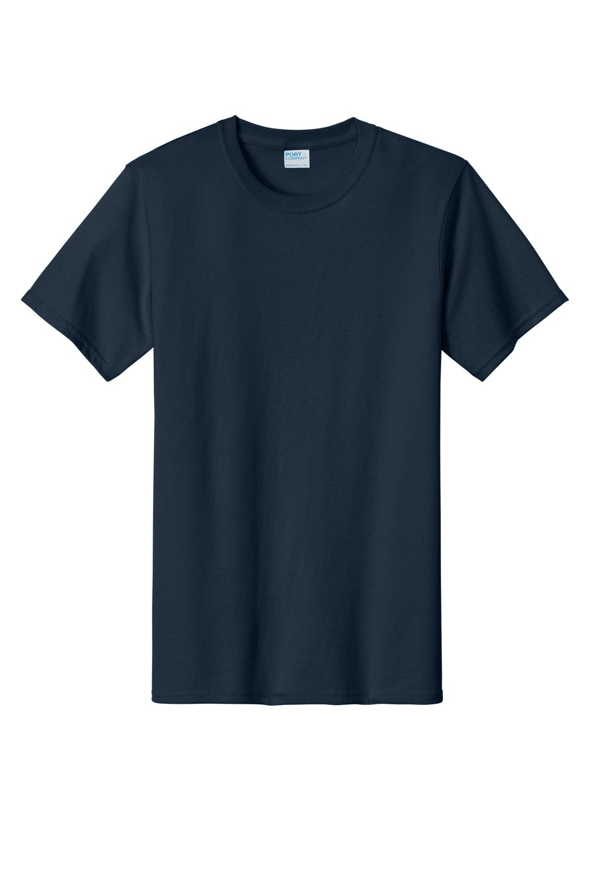 Front View of Deep Navy Port & Co Essential Tee. PC61 plain