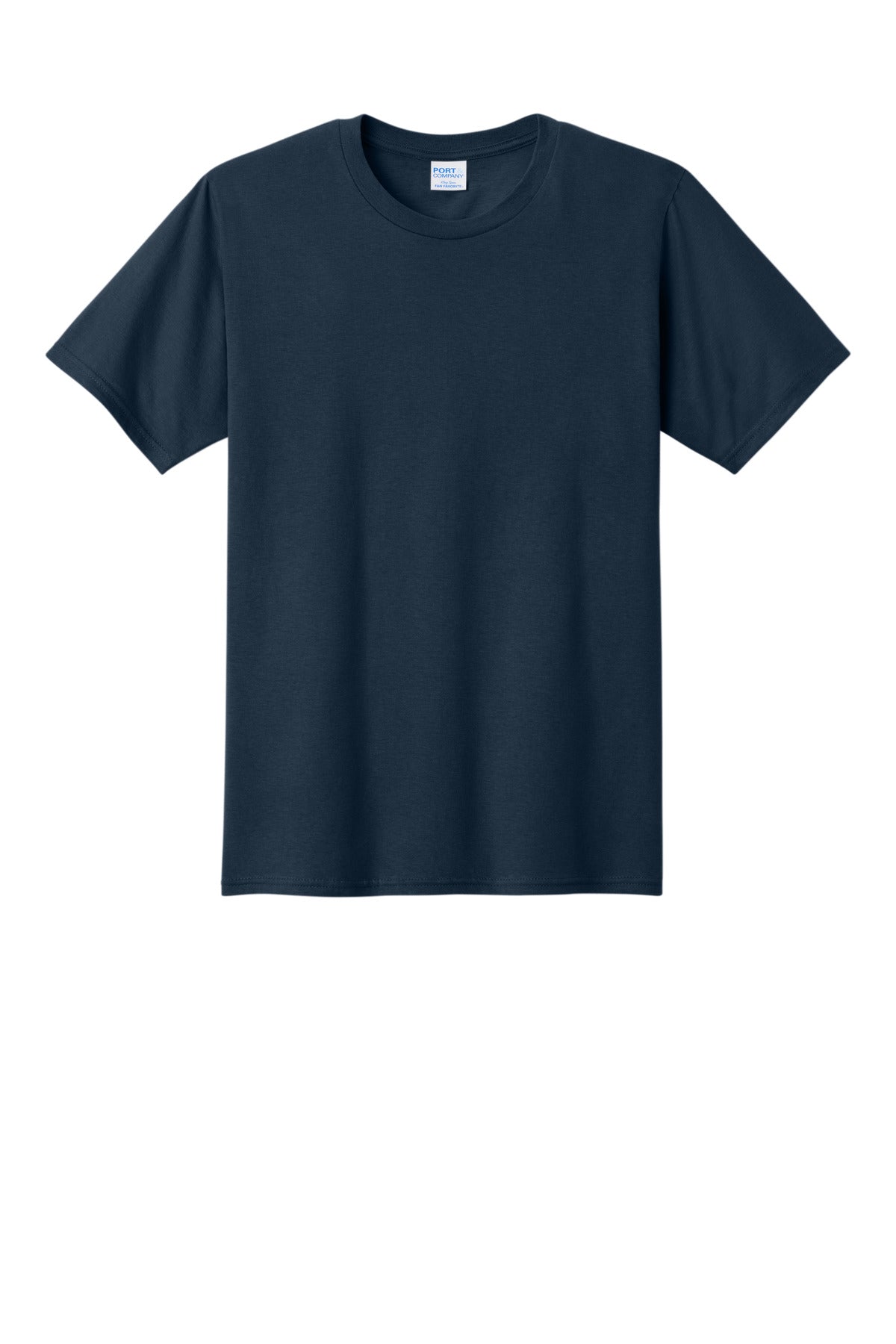 Front View of Deep Navy Port & Co Fan Favorite Tee. PC450 plain