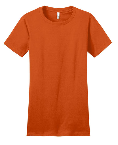Front View of Deep Orange District Women's Fitted The Concert Tee DT5001 plain