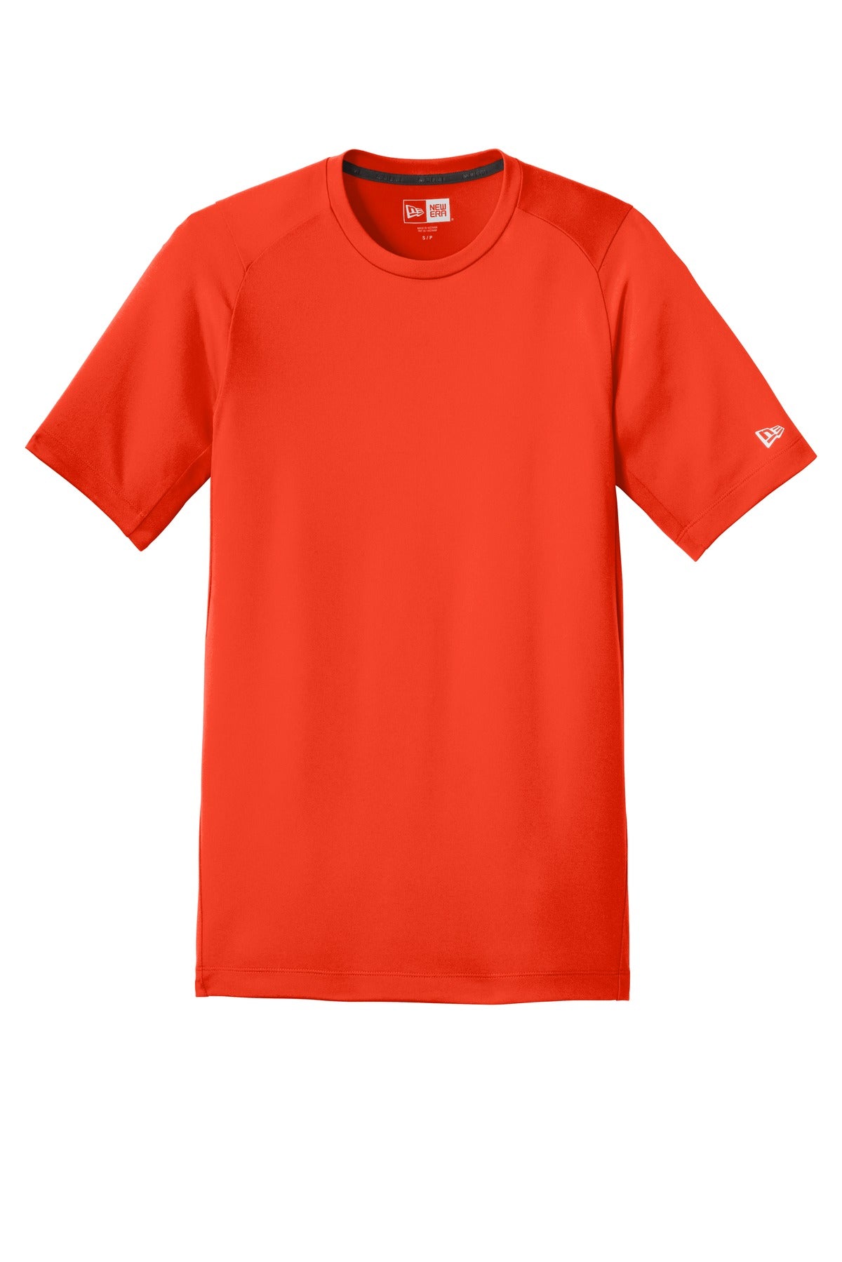 Front View of Deep Orange So New Era Series Performance Crew Tee. NEA200 plain