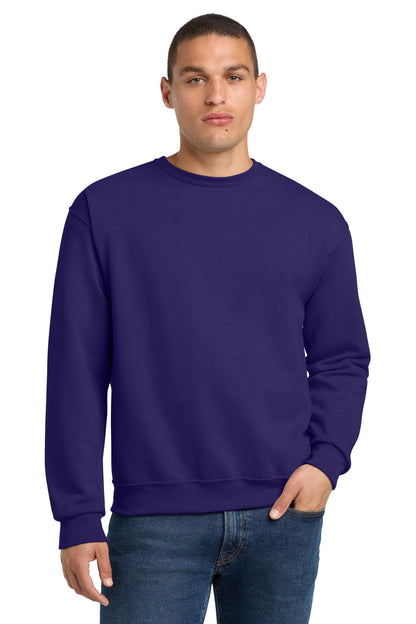 Front View of Deep Purple Jerzees - NuBlend Crewneck Sweatshirt. 562M plain
