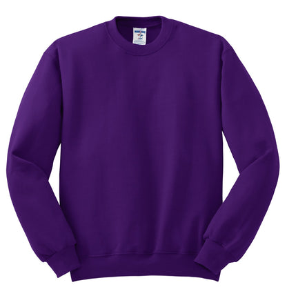 Front View of Deep Purple Jerzees - NuBlend Crewneck Sweatshirt. 562M plain