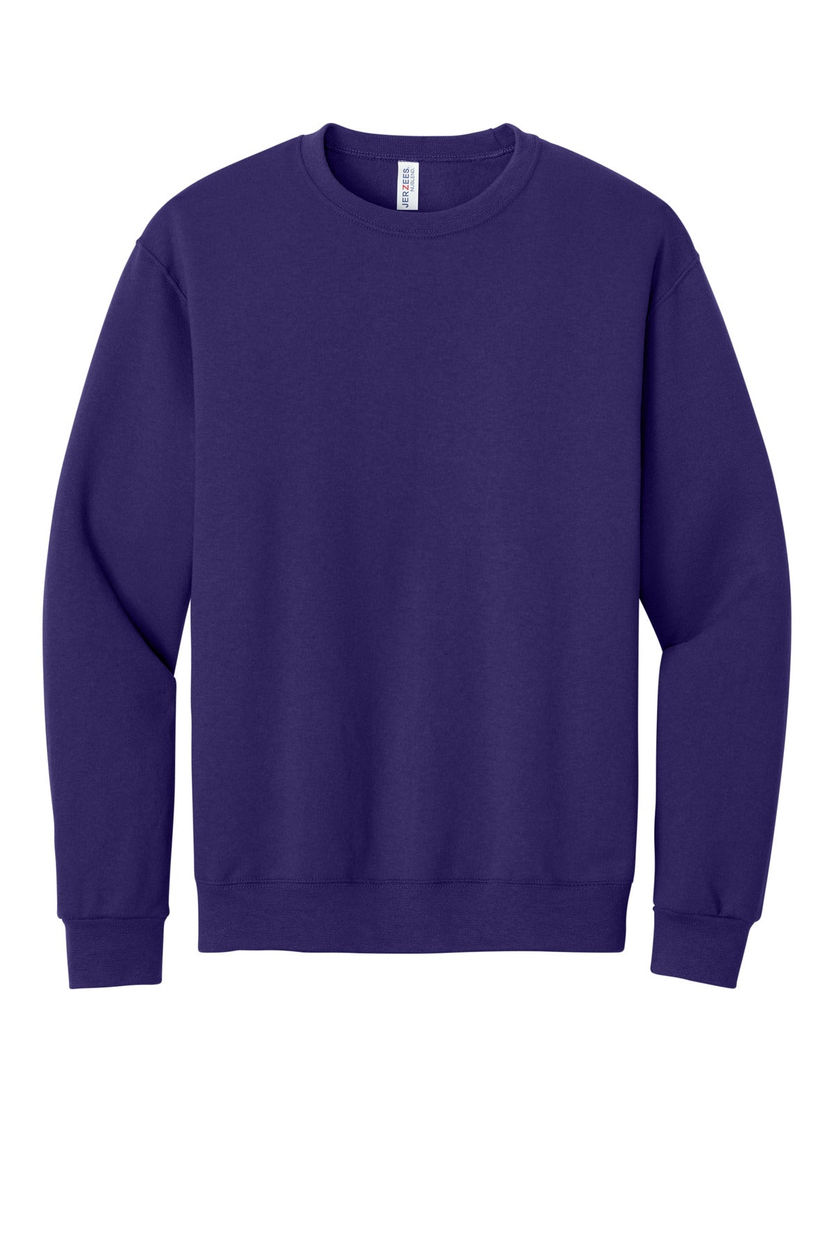Front View of Deep Purple Jerzees - NuBlend Crewneck Sweatshirt. 562M plain