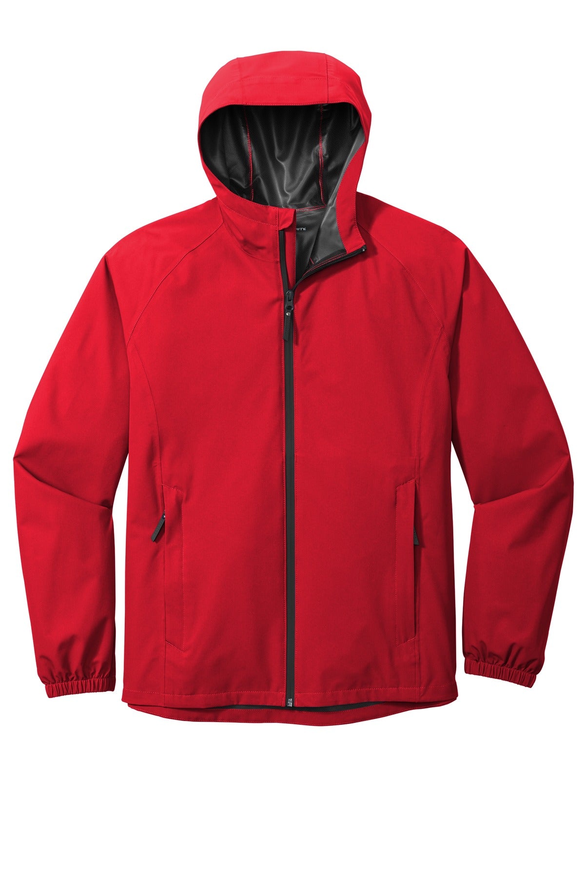 Front View of Deep Red Port Authority Essential Rain Jacket J407 plain