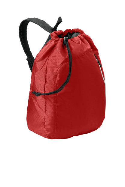 Front View of Deep Red/Black OGIO Sonic Sling Pack. 412046 plain