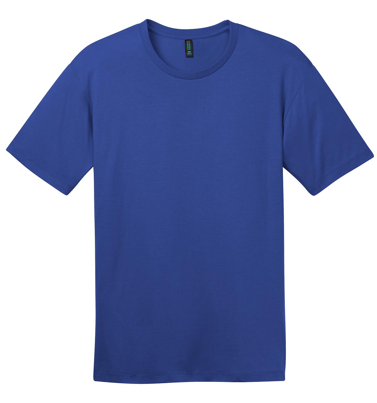 Front View of Deep Royal District Perfect Weight Tee. DT104 plain