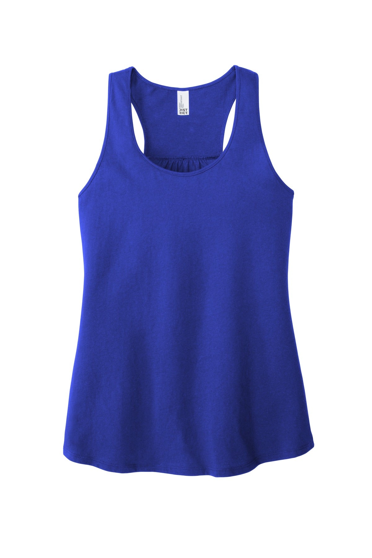 Front View of Deep Royal District Women's V.I.T. Racerback Tank DT6302 plain